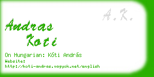 andras koti business card